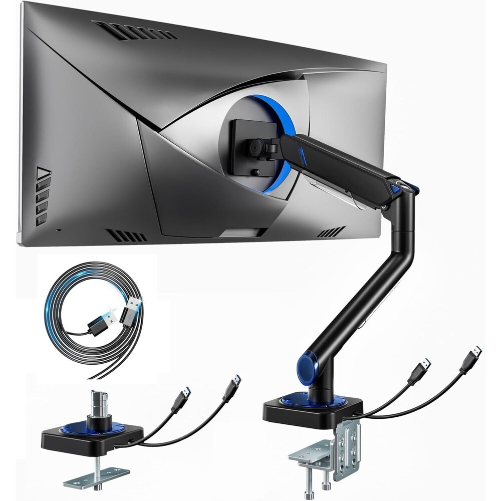 ARES WING Monitor Arm for 17"-49", Ultrawide Single Monitor Mount Holds up to 44